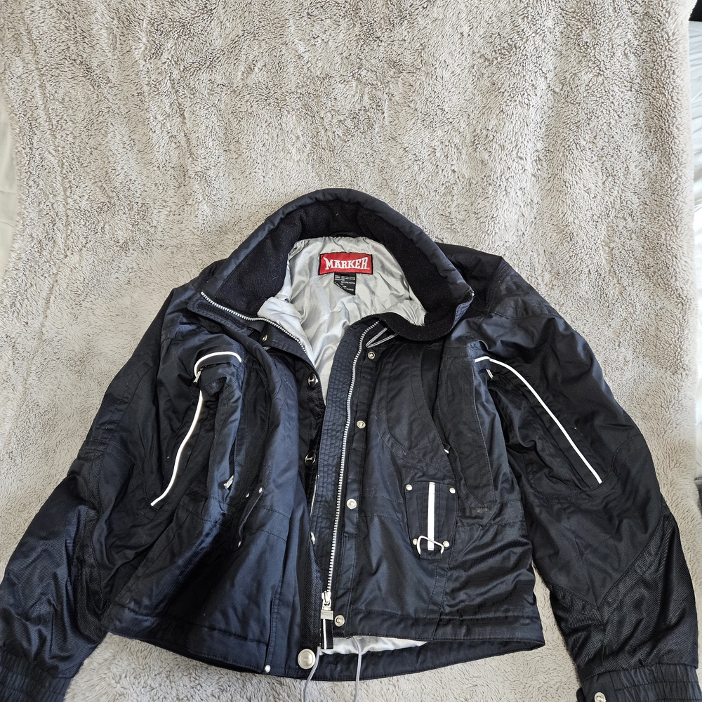 Marker Black Ski Jacket with White Accents